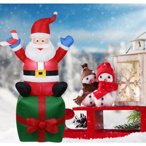 6FT Inflatable Santa Claus Blow Up Christmas Party Decorations with LED Lights Toys for Home Shopping Malls Xmas Decor EU Plug