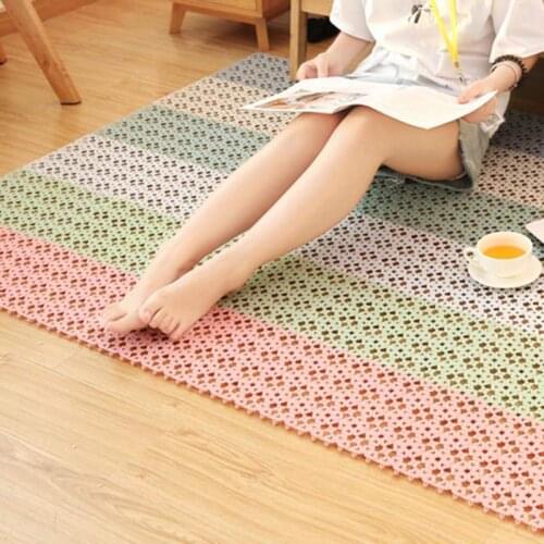 Bathroom Anti-Slip Splicing Mat Carpet Candy Color Plastic Heart Pattern Bath Mat Bathroom Massage Mesh Drainage Bathroom Carpet