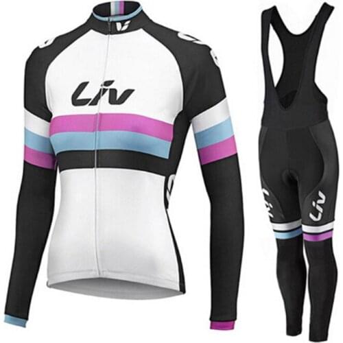 2021 Autumn Long Sleeve LIV Cycling Jersey Set Womens Kit Road Bike Clothing MTB Dress Female Uniform Bicycle Clothes Suit Wear