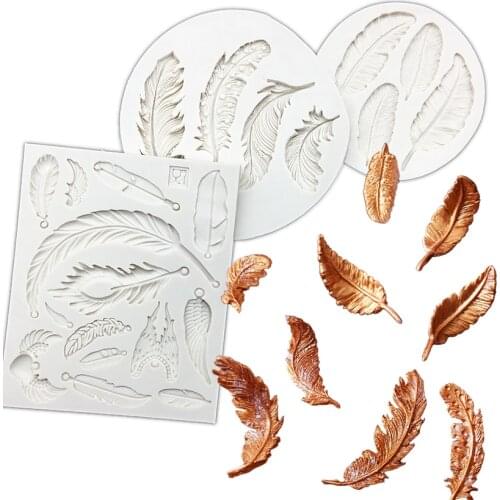 Feather Silicone Sugarcraft Mold Chocolate Cupcake Baking Fondant Cake Decorating Tools