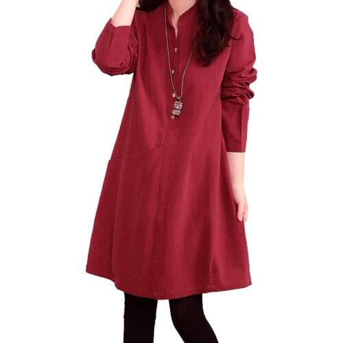 2021 Discount Maternity clothing Maternity Dress Long-Sleeve Clothes For Pregnant Women Red Blue Plus Size Cheap Clothes China