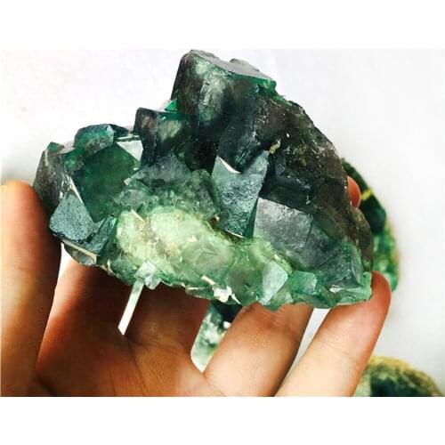 Natural Green Fluorite Cluster Mineral Specimens Raw Stones Quartz Crystal Cluster Healing Crystal Home Decoration