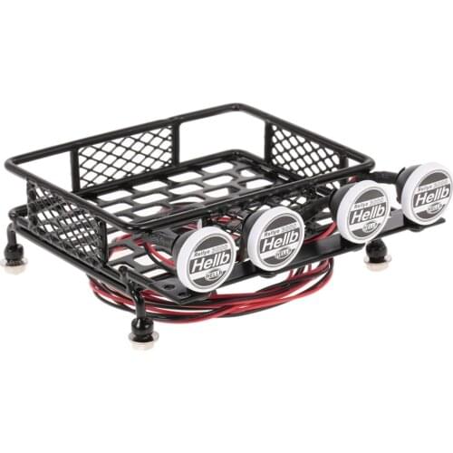 RC 1/10 Roof Rack W/ LED Lights for SCX10 D90 -4 HSP CC01 RC Crawler Car
