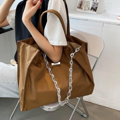 Luxury Nylon Tote Bag Fashion Trend Handbag2021summer New Style High Quality Niche Design Large Capacity Lady Chain Shoulder Bag