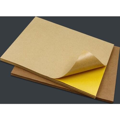 50pcs Self Adhesive A4 Kraft Paper Printing Copy Label Paper Bookmark Sticker Full Sheet for Books Inkjet Printer High Quality