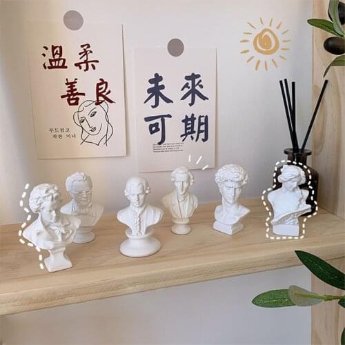 Nordic Art Home Decoration Ornaments Head Portraits David Apollo Greek Mythology Figurine Mini Plaster Crafts Famous Sculpture