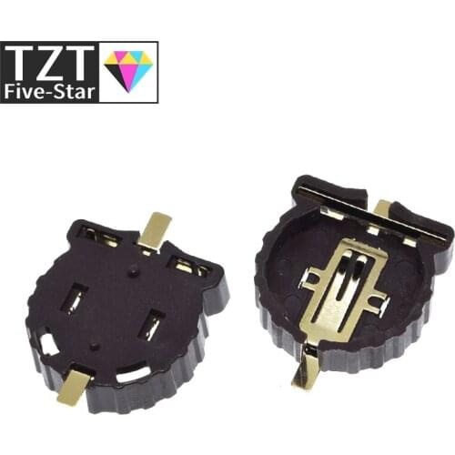TZT 10PCS Button Battery Socket Clip Holder Box Case Portable CR1220 For Diy