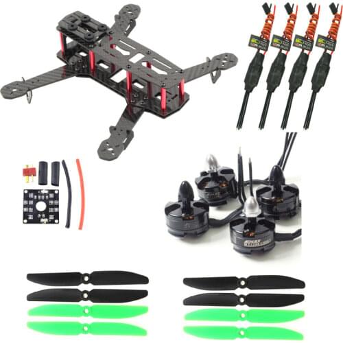 Carbon Fiber ZMR250 C250 Quadcopter & 2204 2300kv Motor & Emax BLHeli 12A Esc & CC3D EVO Flight Controller 5030 Prop for QAV250