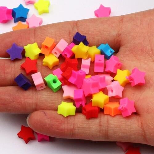 50-100pcs 9mm Mixed Five-pointed Star Beads Polymer Clay Beads Loose Spacer Beads For Jewelry Making Diy Handmade Accessories