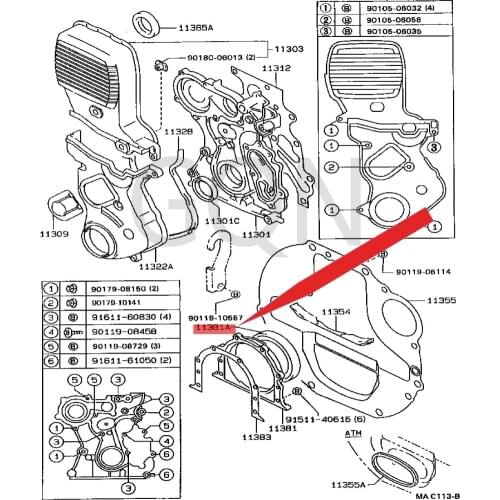 Engine rear oil seal 1988-Toy ota CRE SSI DAH ILU XLA NDC RUI SER crankshaft rear oil seal crankshaft front and rear oil seals