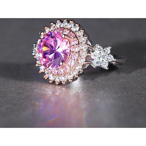 Luxury Large Zircon Wedding Ring for Women Bague Femme Anillos Mujer Jewelry Gift