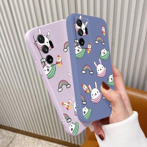 Bunny Liquid Silicone Case For Samsung Galaxy A72 A52 A42 A32 A22 A21S A02S A12 A02 A71 A51 A41 Ultra Thin Soft Phone Cover Case