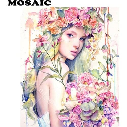 3D diamond mosaic embroidery flowers painting girl fairy full square 5d diy diamond painting cross stitch home decoration