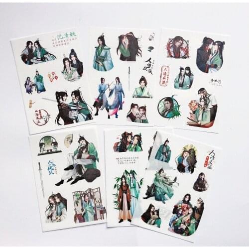 6 Sheets/Set Mo Dao Zu Shi Ren Zha Fan Pai Decorative Sticker DIY Diary Scrapbooking Label Stickers Gift Stationery