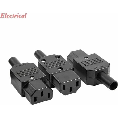 AC250V 10A Female 3P Panel Mount IEC320 C13 Power Adapter Connector