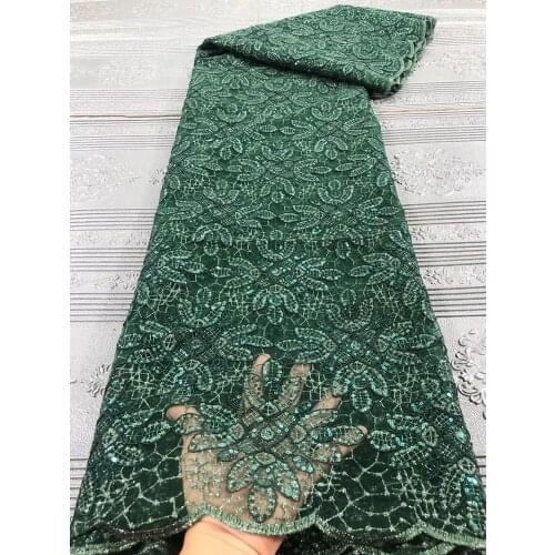 African Lace Fabric French Sequins Net Lace High Quality African Sequin Lace Fabric for 2020 green French Sequin Fabric