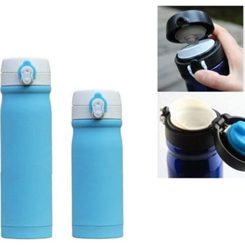 Blue Bycicle Water Bottle Bike team Stainless Steel Outdoor Sport Cycling Water Bottle 300ml Vacuum Flask With Dust Cover
