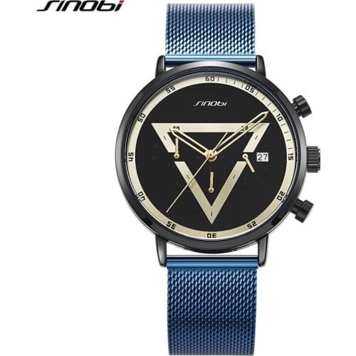SINOBI Watch Men Luxury Brand Quartz Watch Fashion Chronograph Watch Waterproof Reloj Hombre Sport Clock Male Relogio Masculino