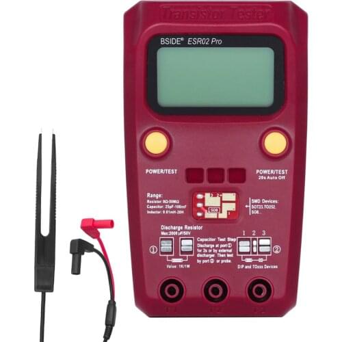 Digital Transistor SMD Components Testers ESR02 PRO Diode Triode Capacitance Inductance Multimeter ESR Meter VJ-Drop