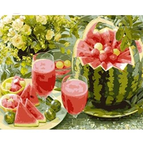 CraftArtGo Painting By Numbers Gourmet painting On Canvas HandPainted Gift Picture By Number Waterfall Kits Home Decoration