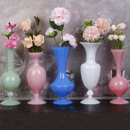 Decor Vase Home Decor Glass Container Living Room Decoration Hydroponic Flower Arrangement Modern Art Color Flower Pot Ornaments