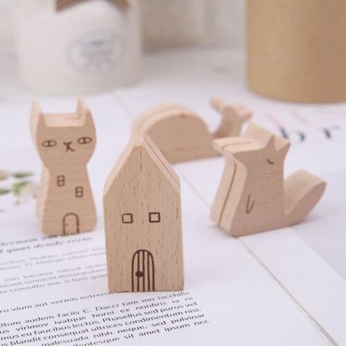 Cute Cartoon Animal Wooden Information Folder Photo Clip Note Memo Notes Display Board Clamps Message Stand Holder