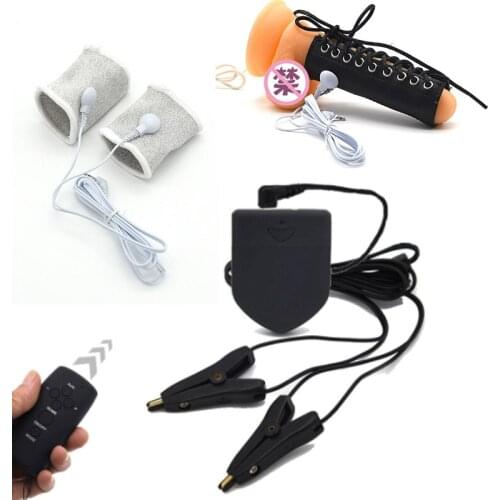 Electro Shock Penis Ring Cock Extender Ring,Electric Nipple Clamps Stimulation Massage Medical Themed Accessory Sex Toys