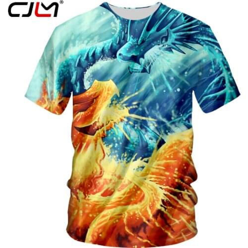 CJLM Couples Tshirts Men Funny Print Yin Yang Dragon 3d T-shirt Homme Casual Hip Hop Gothic Shirts Short Sleeved Tees Dropship
