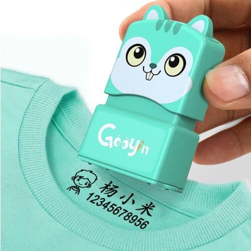 Customized Name Stamp Paints Personal Student Child Baby Engraved Waterproof Non-fading Kindergarten Cartoon Clothing Name Seal