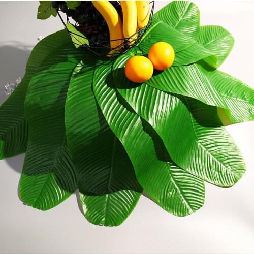 Artificial Tropical Plants Banana Leaf Fake Monstera Fruit Sushi Tray For Party Wedding Decoration Table Decor Kitchen Plate