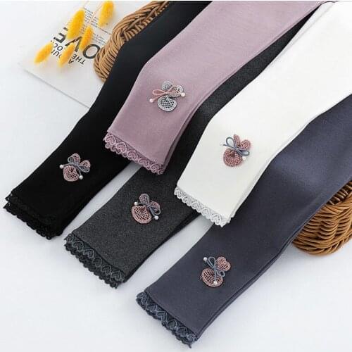 Girls Pants Candy Colored Cotton Leggings Spring Autumn Solid Children Pencil Pants Butterfly Girls Leggings