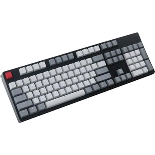 LX9B Vintage Style OEM Profile Thick PBT Shot Backlit RGB Keycaps Gray White Red Mix ANSI 108-Key for cherry MX Switches