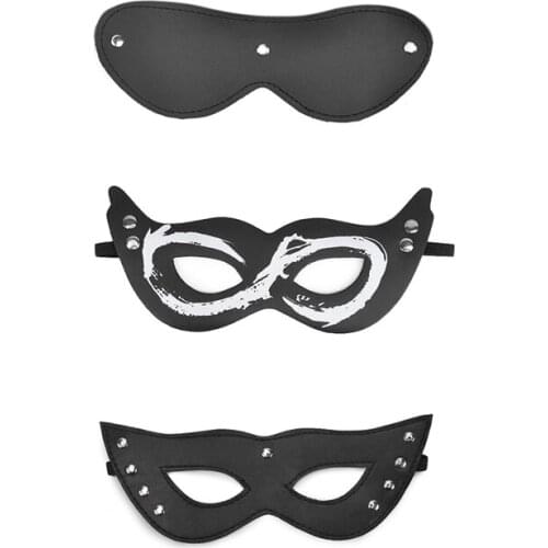 Eye mask PU leather Bondage Restraint Blindfold role play BDSM Exotic Accessories Tool Slave sex toy for couple game
