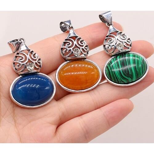 Natural Rose Pink Quartz Fashion Pendant Gourd Shape Abalone Shell Alloy Charms for Women Jewelry Making DIY Necklace 28x40mm