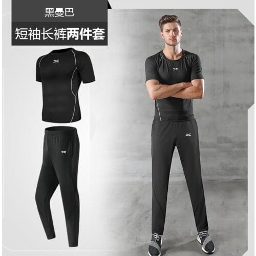 Men 2pcs Seamless Yoga Set Sport Suit Gymwear Workout Clothes Long Sleeve Gym Crop Top High Waist Leggings Fitness Sports Wear