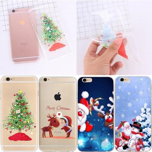 New Year Christmas Tree Snowman Soft Cover Case For iphone 7 6 6s 8 plus X 5 5S SE Phone Case for iphone XS Max XR Funda Capas