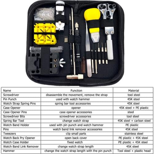 148pcs Watch Tools Watch Opener Remover Spring Bar Repair Pry Screwdriver Clock Watch Repair Tool Kit Watchmaker Tools Parts