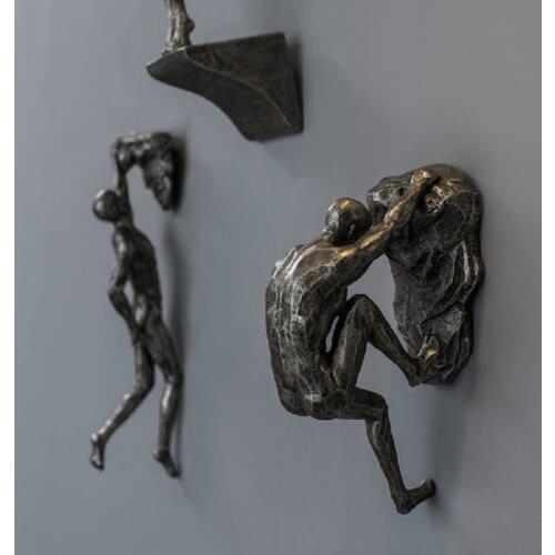 Wall Decoration Nordic Style Retro Man Climbing Wall Background Wall Decorations Hanging Statue Living Room Background