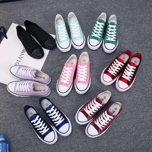 New lace-up canvas shoes Korean candy student casual shoes men and women with the same couple shoes