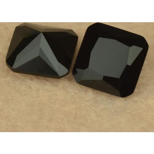 Wholesale 3x3~10x10mm 5A Square Chamfer Shape Natural Black Spinel Beads Octangle Cut Loose Gems Stone For Jewelry Making