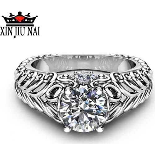 Luxury Lines Cross Shape Wedding Ring for Woman Sliver Twist Classical Cubic Zirconia Girl Crystals Jewelry Couple Gift Rings