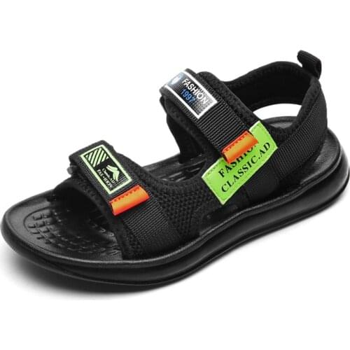 Summer Lycra Soft Sandals Shoes For Boy Two Strap Hook&loop Light Weight Boys Sandals Shoe Massage Mid-sole Childrens Sandals