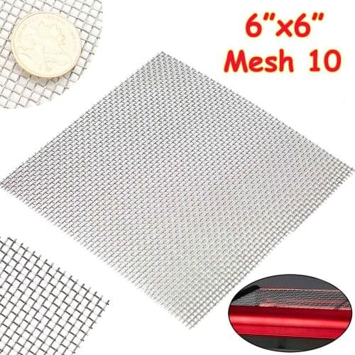 1PC 15x15cm high temperature resistant 10 mesh woven mesh screen filter 304 stainless steel