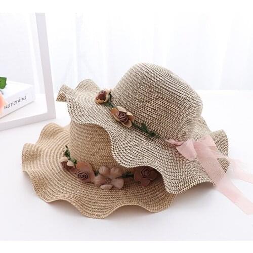 Sun Hat 2021 New Korean Version of Summer Womens Large Wave Brim with Bow Big-edge Beach Hat Seaside Breathable Hat Sun Hat