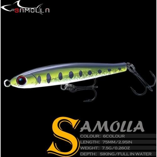 Sinking Fishing Lure Pencil Weight 7.5g 75mm Wobbler For Pike Pesca Fish Tackle Full Swimming Water Bait Bionic Hard Lures Goods