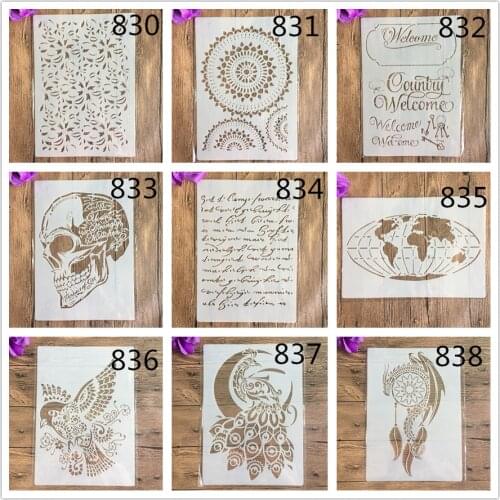 A4 29 * 21cm animal DIY Stencils Wall Painting Scrapbook Coloring Embossing Album Decorative Paper Card Template,wall stencil
