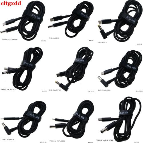 Type-C PD charging cable USB C to 4.8*1.7/5.5*1.0/5.5*1.7 /5.5*2.1/5.5*2.5/6.0*0.6/6.0*1.4/7.4*5.0/MM laptop power adapter conne