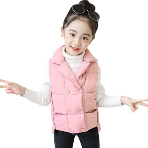 Girls Vest Childrens Clothing Boys Girls Vest Thicken Warm Down Padded Jacket For Childrens Vest Coat 6 8 10 12 14