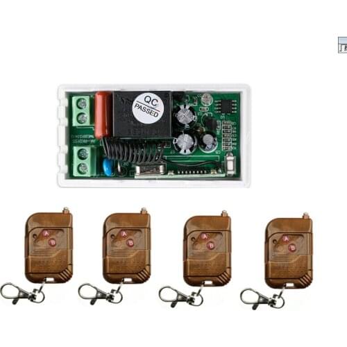 220 v 1 ch RF wireless remote control switch 1 receiver+4 transmitter More simple