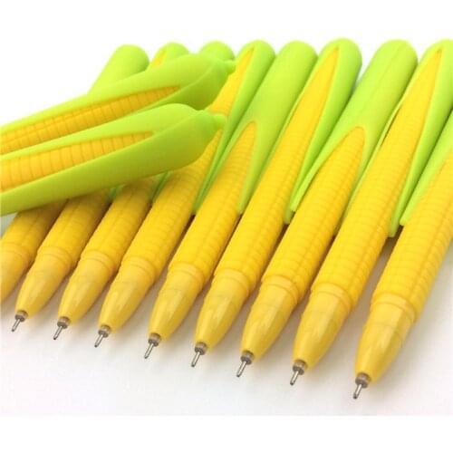 3Pcs/Set 0.5mm Cute Kawaii Silicone Corn Gel Pen Black Ink Pens Stationery Office School Supplies Kids Gift